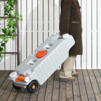 Outsunny 19.8 Gallon Portable RV Water Tank, Waste Water Storage Tank, with Rotating Drain Spout, Level Indicator and 3 Wheels(m-8)