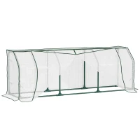 Outsunny 71" x 17" x 24" Mini Greenhouse Portable Hot House for Plants with Zipper Design for Outdoor, Indoor, Garden, White(m-2)