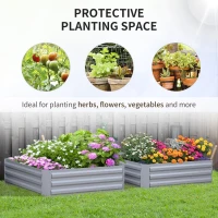 Outsunny 2pc 29" Elevated Herb & Vegetable Planting Box Kit w/ Versatile Uses, Gray(m-4)