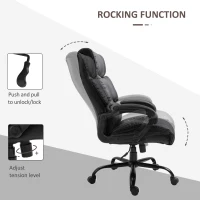 Vinsetto Ergonomic Heavy-Duty Office Chair with Adjustable Height, PU Leather, Rocker, 360° Swivel, 400lbs Capacity, Black(m-4)