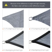 Outsunny 13' x 20' Sun Shade Sail Canopy Outdoor Shade Sail Cloth for Patio Deck Yard with D-Rings and Rope Included, Gray(m-6)