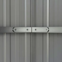 Outsunny 11.2' x 5.6' Storage Shed w/ Lockable Door, Galvanized Metal Utility Outdoor Shed for Backyard, Bike, Patio, Light Gray(m-8)