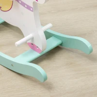 Qaba Wooden Rocking Horse Toddler Rocker Ride On Unicorn for 1-3 Years Old Baby Toy Girl and Boy Gift(m-9)