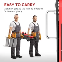 HOMCOM 3 Ton Big Wheel Hydraulic Car Jack Heavy Duty Steel Off-Road Jack with Extra Saddle for Trucks, SUVs, ATVs, Red(m-7)