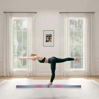 Soozier 7ft Folding Balance Beam, Gymnastics Equipment with Anti-Slip Bottom for Kids Home Training, Multicolour(m-8)