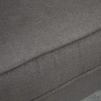 HOMCOM Fabric Accent Chair, Button Tufted Armchair, Armchair with Wood Legs, Thick Padding for Bedroom, Charcoal Grey(m-14)