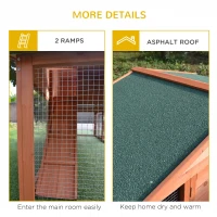 PawHut 89"L Outdoor Rabbit Hutch, Guinea Pig Cage Indoor Outdoor Wooden Bunny Hutch with Double Runs, Weatherproof Roof, Removable Tray, Ramps, Orange(m-7)