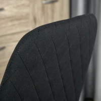 HOMCOM Modern Dining Chair Set of 2, Fabric Upholstered Side Chairs for Kitchen Living Room with Metal Legs, Black(m-10)