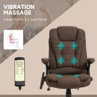 Vinsetto Reclining Massage Office Chair, Executive Office Chair with High Back, Swivel Wheels, Brown(m-4)