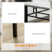 HOMCOM 5 Pieces Diner Tables Dining Room Sets for 4 People with Marble Effect Tabletop Padded Chairs and Metal Frame Grey(m-7)