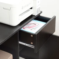 HOMCOM Filing Cabinet, Mobile Printer Stand with Open Storage Shelves, Drawer and Cabinet for Home Office, Black(m-7)