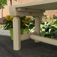 Outsunny Wooden Garden Bench, Semicircular Round Outdoor Tree Bench, Wrap Around Park Bench for Yard, Patio, Deck, Lawn, Natural(m-9)