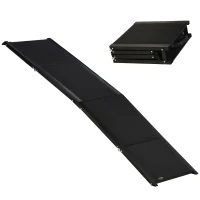 PawHut Folding Pet Ramp, 62 Inch Lightweight Portable Dog Ramp for Extra Large Dogs, Non-Slip Surface for Cars, Trucks and SUVs, Black(m-11)