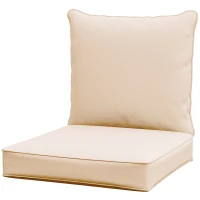 Outsunny Patio Chair Cushions, Thick Deep Seat Outdoor Seat Cushion with Back Cushion, Beige(m-2)
