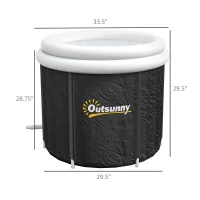 Outsunny Cold Plunge Tub, Portable Ice Bath Cold Water Therapy Tub with Thermo Lid, for Athletes Recovery, Black(m-3)