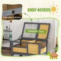 PawHut Tortoise Habitat with Shelf Storage Tortoise Gift Accessory with Weather Protection for Indoor, Yellow(m-6)