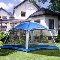 Outsunny 12' x 12' Screen House Room, 8 Person Camping Tent w/ Carry Bag and 4 Mesh Walls for Hiking, Backpacking, and Traveling, Easy Set Up, Royal Blue(m-10)