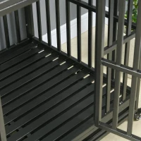 PawHut Heavy Duty Dog Crate Metal Kennel and Cage Dog Playpen with Lockable Wheels, Slide-out Tray and Anti-Pinching Floor, 41" x 29.5" x 35"(m-8)