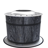 Outsunny Smokeless Fire Pit, Portable Camping Bonfire Stove with Mat for Backyard, Patio, Picnic, Magnesium Oxide, Black