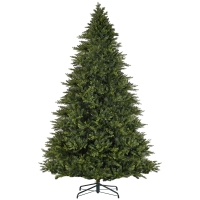 HOMCOM 12ft Hinged Artificial Christmas Tree with Foldable Stand, Easy Assembly, Xmas Tree for Home Office Holiday, Green