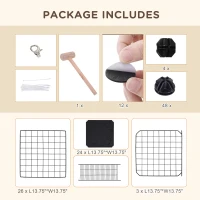 PawHut 56 Panels Pet Playpen Small Animal Cage for Rabbit(m-7)