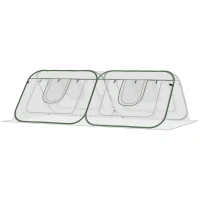 Outsunny Pop Up Greenhouse Mini Warm House Sunshine Room with Roll-Up Doors and Portable Zipper Bag for Plants Outdoor, 95" x 47" x 30"(m-11)