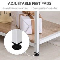 HOMCOM 55 Inch Home Office Computer Desk Study Writing Workstation with Storage Shelves, Elevated Monitor Shelf, CPU Stand, Durable X-Shaped Construction, Oak Wood Grain(m-6)