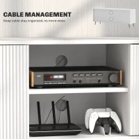 HOMCOM TV Stand with Storage for 55 Inch TV, Modern TV Cabinet with 2 Open Shelves and 2 Cabinets for Living Room, White(m-6)