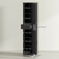 HOMCOM 67" Tall Bathroom Cabinet, Narrow Bathroom Storage Cabinet with Drawer, Barn Doors and Adjustable Shelves, Black(m-3)