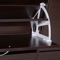 HOMCOM Flip Down Shoe Storage, Multi Cabinet, Wooden Shoe Rack, Entryway Shelf, 4 Drawer Organizer, Freestanding Unit, Brown(m-9)