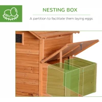PawHut 83" Wooden Chicken Coop Tractor Hen House Portable Poultry Cage for Outdoor Backyard with Wheels, Nest Box, Removable Tray(m-7)