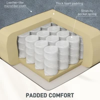 HOMCOM Manual Recliner Chair with Vibration Massage, Side Pockets, Microfibre Reclining Chair for Living Room, Blue-Grey(m-6)