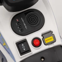 Qaba Kids ATV, 6V Battery Powered Electric Vehicle with Headlights, Music, Forward/Reverse Switch for 18-36 Months, White(m-9)