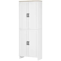 HOMCOM 67" 4-Door Kitchen Pantry Cabinet, Freestanding Storage Cabinet Cupboard with Adjustable Shelves, White(m-11)