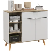 HOMCOM Modern Sideboard Cabinet, Freestanding Sideboards and Buffets with 2 Doors, Drawer and Adjustable Shelves(m-11)