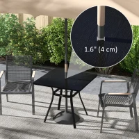 Outsunny Rectangle Patio Dining Table for 4 People with Steel Legs, Metal Tabletop for Garden, Backyard, Lawn, Balcony, Black(m-7)