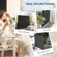 Outsunny Indoor Room Divider with Castor Wheels, Rolling Privacy Screen for Home Office Bedroom, 6ft Tall(m-4)