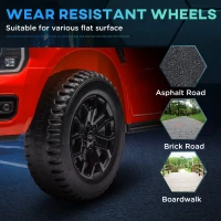 Qaba Ford Ranger Licensed 12V Ride on Car Battery Powered Kids Truck w/ Rear Storage Remote, Spring Suspension, Red(m-10)