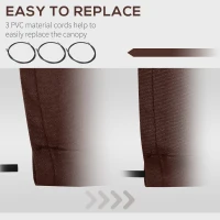 Outsunny Retractable Awning Fabric Replacement for 13' x 8' 840-151, Coffee(m-5)