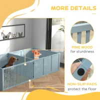 PawHut Whelping Box for Dogs Built for Mother's Comfort, Dog Whelping Pen with Removable Doors, Puppy Playpen for Indoors, Newborn Puppy Supplies & Essentials, 81" x 39" x 20", Gray(m-7)