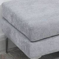 HOMCOM 48 Inches Upholstered Bedroom Bench, Modern End of Bed Bench with Double Layer Seat Cushions and Steel Legs, Light Gray(m-9)