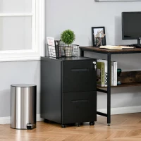Vinsetto File Cabinet, Vertical Filing Cabinet with Adjustable Partition for A4 Letter Size, Lockable for Office, Black(m-8)