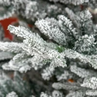 HOMCOM 8 Foot Pine Snow Flocked Artificial Christmas Tree with 1479 Realistic Cedar Branches, Auto Open, Home Holiday Decoration, Green(m-8)