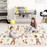 Qaba Foldable Baby Play Mat, Made With Comfortable Foam, Water-proof Surface, and Foldable Design, 78.75"L x 59"W x 0.4"T(m-8)