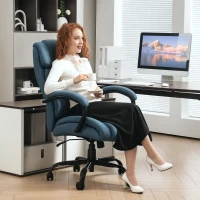 Vinsetto Executive Office Chair with Wide Seat, Computer Desk Chair with Adjustable Height, Swivel Wheels, Blue(m-10)