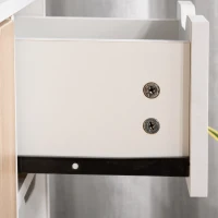 HOMCOM 35" Sideboard Storage Cabinet with Drawer, White and Nature Wood(m-10)