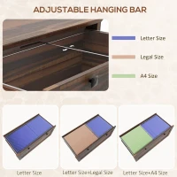 HOMCOM 2 Drawer File Cabinet, Lockable Filing Cabinet with Adjustable Hanging Bar for Letter, A4 and Legal Size, Brown(m-5)