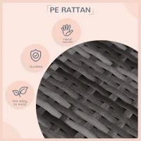 PawHut Wicker Dog House Raised Rattan Dog Cat Bed for Indoor Outdoor Garden Patio Pet Sofa with Cushion Medium Sized Pet Grey(m-5)