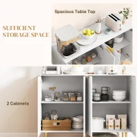 HOMCOM Modern Kitchen Storage Cabinet, Sideboard Buffet Cabinet with Adjustable Shelves for Kitchen Hallway, White(m-4)