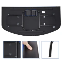 Soozier Poker Table Foldable, 72" Blackjack Table for 7 Players with Chip & Cup Holder, Blue Felt(m-5)
